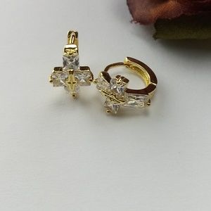 Gold filled cross earrings
